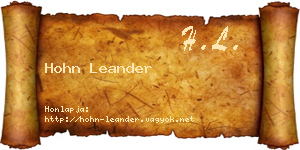 Hohn Leander névjegykártya
